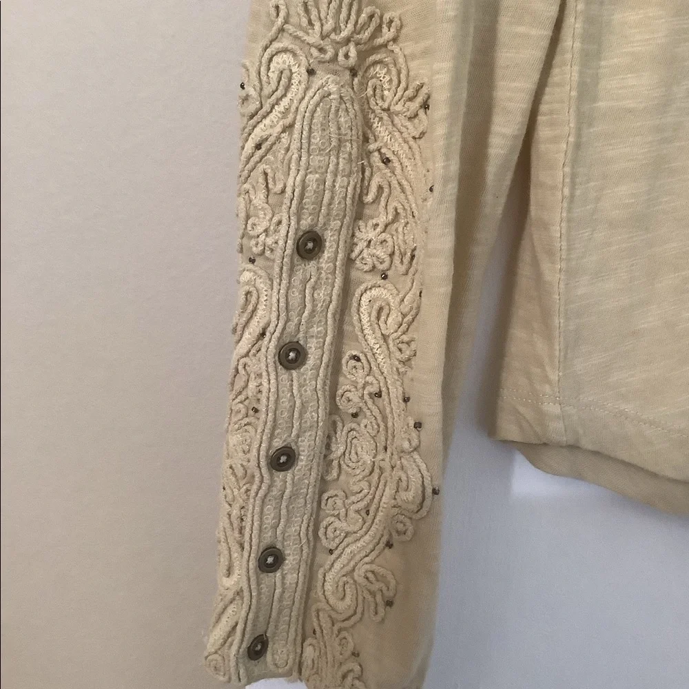 Free people beige embroidered long sleeve - Picture 4 of 4